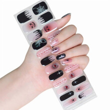 Pegatinas para uñas de Halloween, semicuradas, que brillan en la oscuridad, 24 unidades.