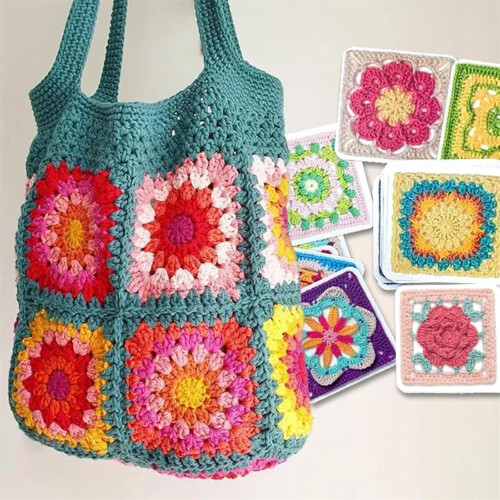 Granny Square Crochet Pattern Cards 50-Pack 2