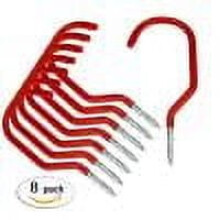 Ganchos para bicicletas para armazenamento na parede da garagem, pacote com 8 unidades, vermelho.