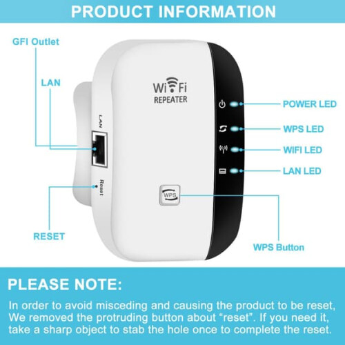 WiFi Extender White 3000 sq m Coverage 45 Devices 2