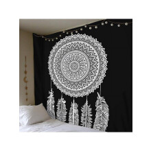 Arazzo da parete in stile mandala bohémien, 59x59 pollici