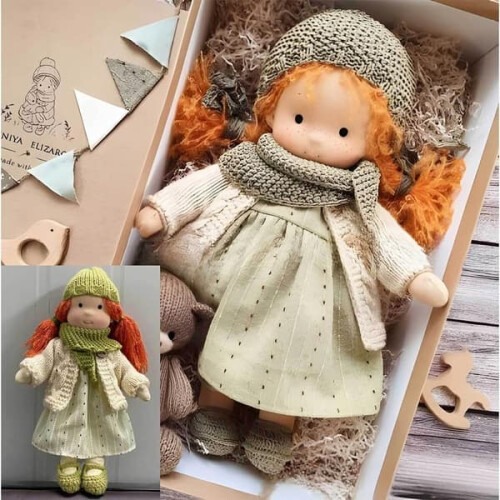 Waldorf doll handmade knitted plush 12 inch 2