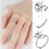 Women's silver anxiety ring adjustable open twist 2