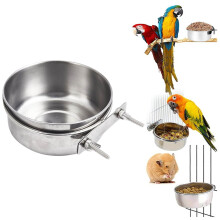 Mangeoire pour oiseaux en acier inoxydable avec pince
