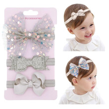 Diadema de flores de gasa para bebé niña, suave y elástica, con lazo para el cabello.