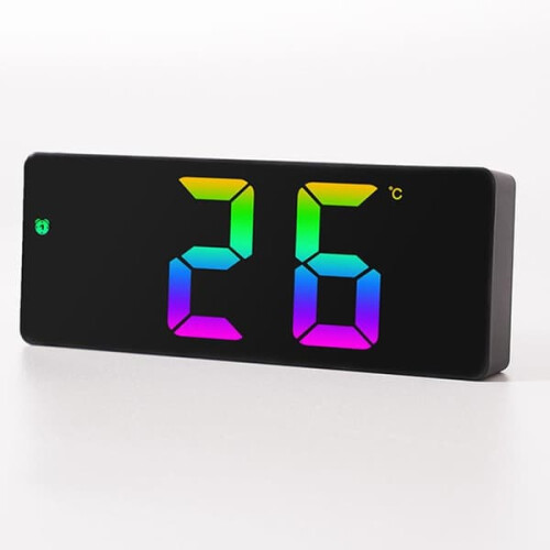 LED digital alarm clock black 12/24-hour display 1