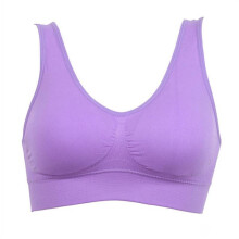 Női varrás nélküli világoslila jógamelltartó S-3XL