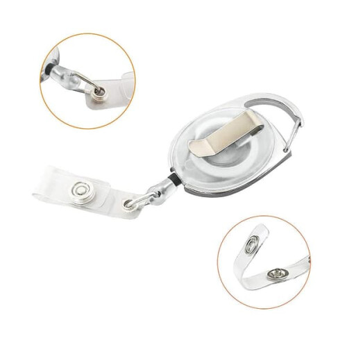 Retractable ID Holder with Yo-Yo Function Transparent 2