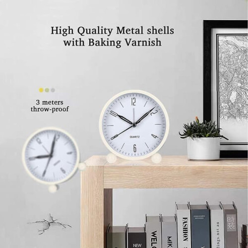 Analog Alarm Clock with Night Light 4 Inch 2
