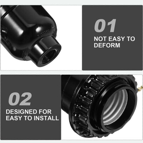 Zipper Light Fixture Pull Switch Black 7x5.5x5.5cm 2
