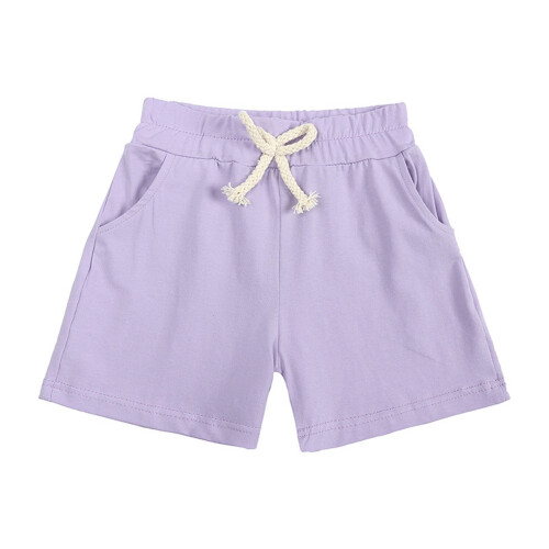 Short violet d'été en coton doux pour petites filles (6 mois)