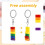 2 stk. regnbuefarvede murstensnøgleringe, farve pride nøglering patchwork 3