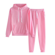 Women's 80s-style jogging suit set with hooded sweatshirt
