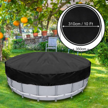 Cubierta redonda para piscinas elevadas, color negro, con protección solar, 3 metros (10 pies).