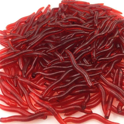Fishing Lures Soft Belly Chest Fork Earthworm Bait 50pcs