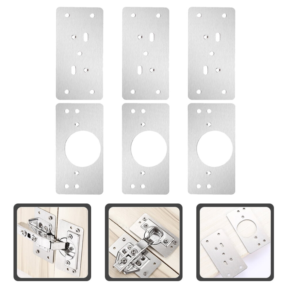 Frcolor Hinge Repair Plate For Cabinet Doors Silver 3 Sets 913466974504