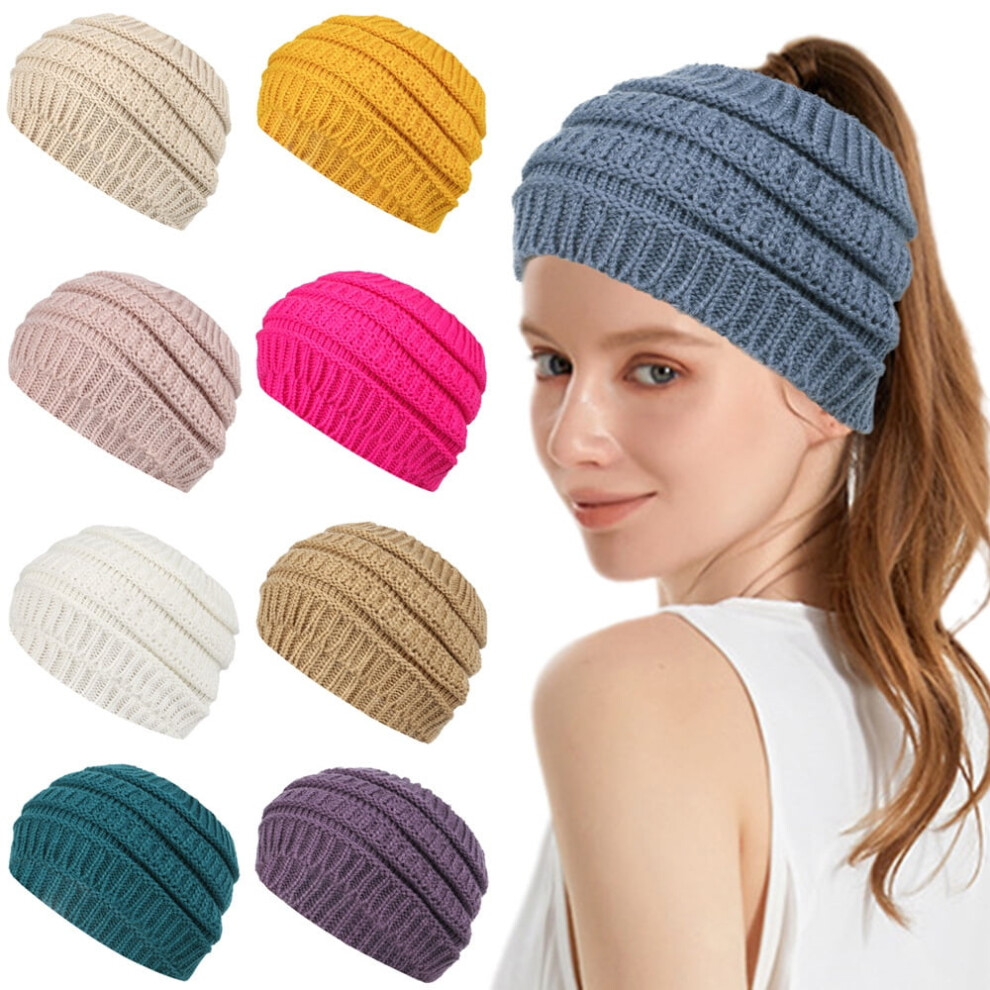 Winter knitted headband with fleece lining 1 pack