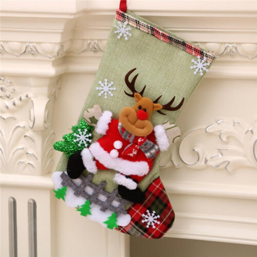 Personalisierte 30 cm große 3D-Plüsch-Weihnachtsstrümpfe mit künstlichem