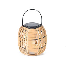 Lanterna solare in rattan per esterni, decorazione boho, confezione da 1