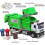 Garbage Truck Toy for Kids Metal Pull-Back with Lights and 2