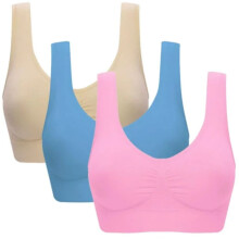 Soutien-gorge de yoga sans coutures pour femme, lot de 3, tailles S Ă 3XL