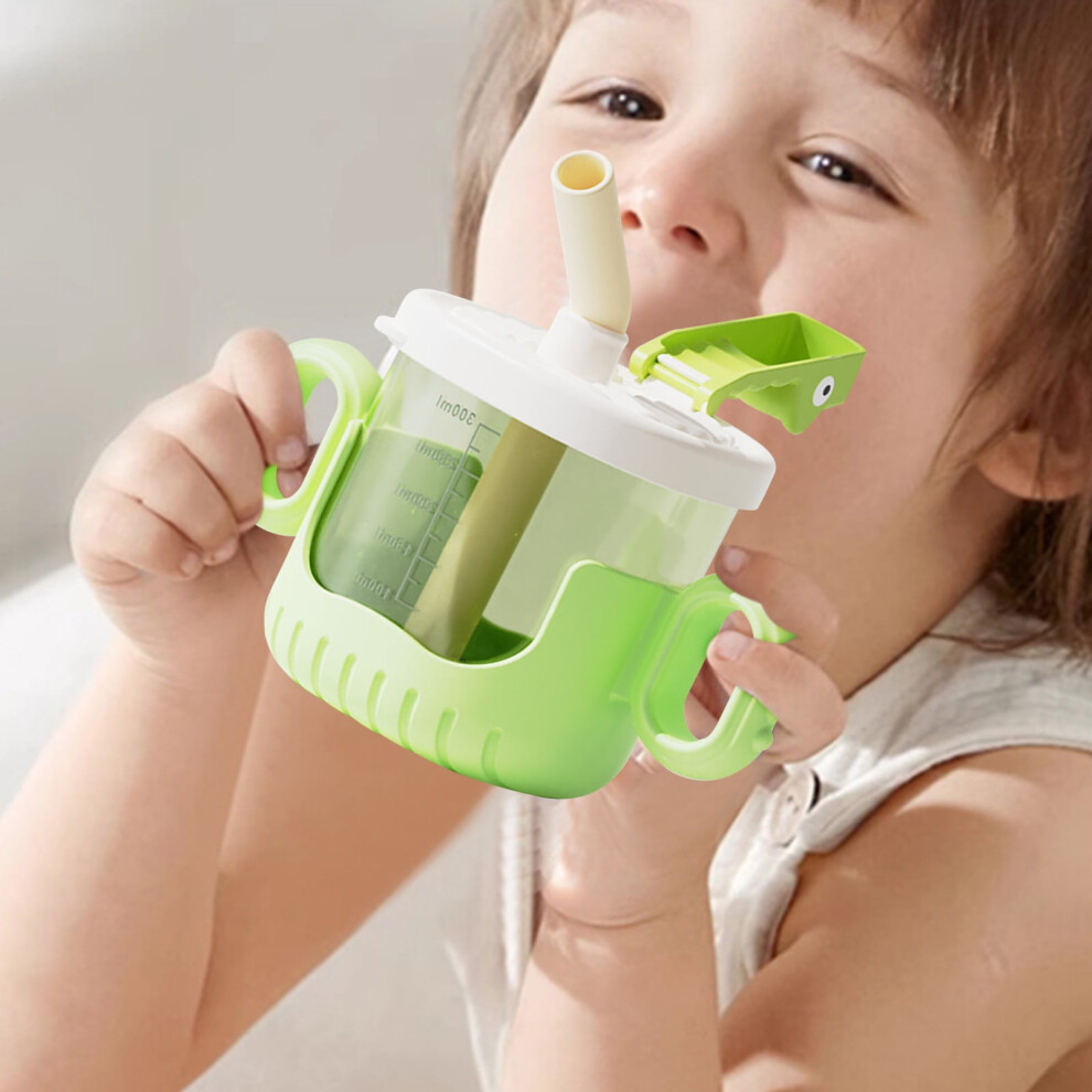 Weighted Straw Sippy Cup with Flip-Top Soft Spout and Clear