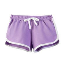 Barneshorts i ensfarget farge for jenter, avslappet sportsstil