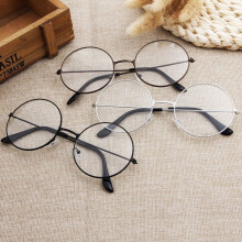 Metal Round Glasses Clear Lens Lightweight Unisex