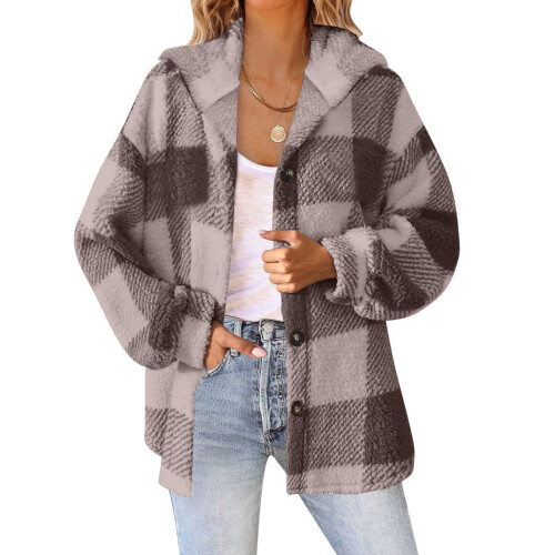 Dame vinterjakke med hette, langermet pullover