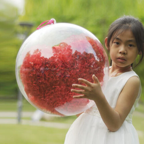 Clear Shatterproof Plastic Fillable Ball Decorations 12 pcs
