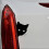 Black cat face car window decals reflective 2 pcs 2