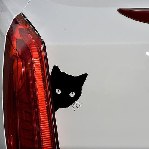 Black cat face car window decals reflective 2 pcs 1
