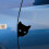Black cat face car window decals reflective 2 pcs 3