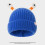 Πλεκτό καπέλο Beanie με μάτια, μπλε, ζεστό χειμωνιάτικο καπέλο 1