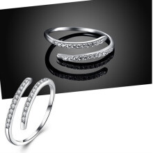 Anello aperto regolabile in argento sterling per donna con piccolo