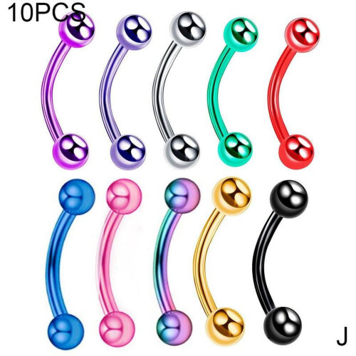 Bijou de piercing corporel en forme de barre, 10 pièces