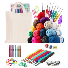 Crochet Kit for Beginners 73-Piece with 15 Yarns and Hooks