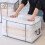 Panier de rangement pliable en tissu avec couvercle extra-large 1