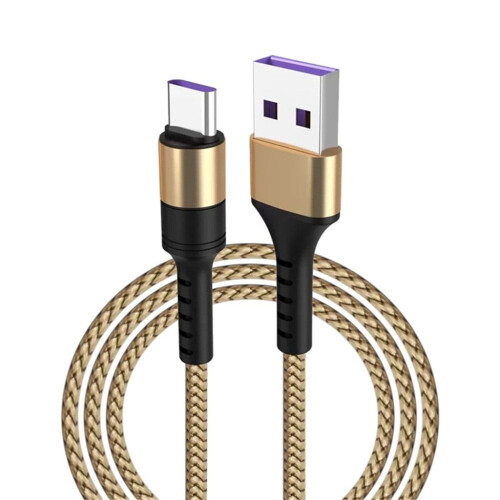 Câble de charge tressé USB Type-C 1 m plaqué or