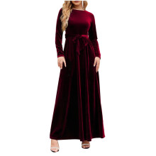 Maxikleid mit langen Ärmeln für Damen, Winter, lässig, figurbetont, Vintage-Stil