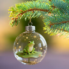 Sammakko Joulukoriste Kristallilasipallo 3 tuumaa