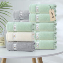 Serviettes de toilette en coton gris, 35 x 75 cm, lot de 10.