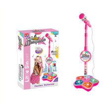 Standing Microphone with 5-Color Lights for Kids Karaoke,