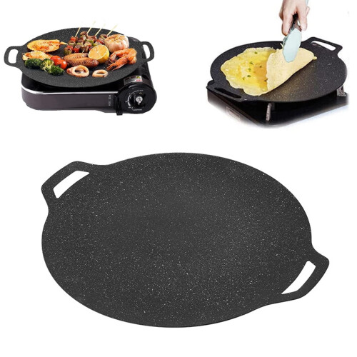 Medical stone grill pan non-stick round griddle 34 cm