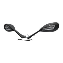 Motorcycle Rearview Mirror Reverse Mirror LED Turn Signals Light for Panigale V4 V4 S V4S V2 2018-2021