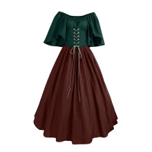 Renaissance-Ballkleid für Damen in Braun mit Korsett