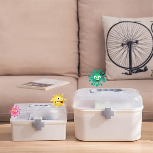 Medicine Box First Aid Storage Container with Lid Large 2