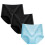 Damen-Baumwollslips mit hohem Bund, 3er-Pack, Hellblau, XXL 1