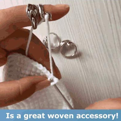 Knitting Eyelet Ring Adjustable Crochet Loop N3 1