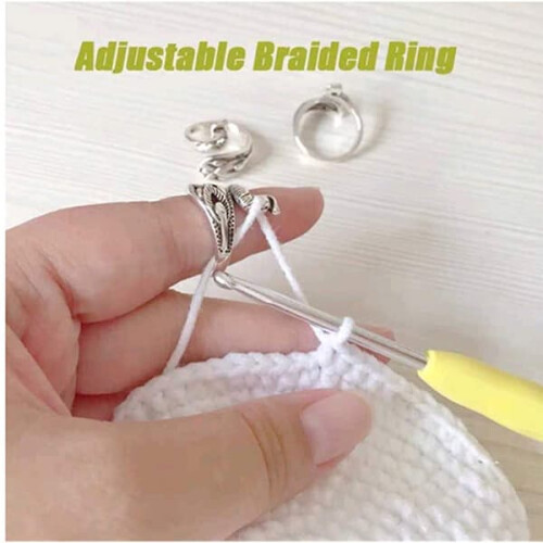 Knitting Eyelet Ring Adjustable Crochet Loop N3 2